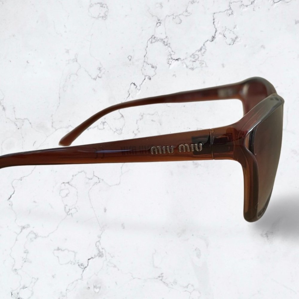 Authentic Miu Miu Smu07l Brown Gradient Cateye Su… - image 3